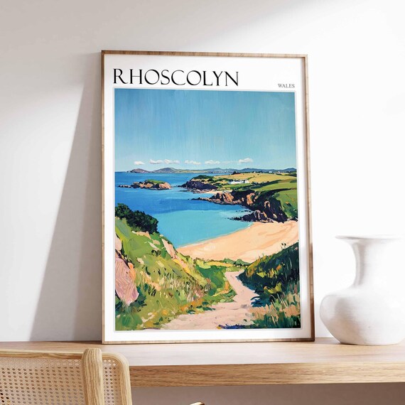 Rhoscolyn Wales Coastal Path Down To Bay Headlands Art Poster