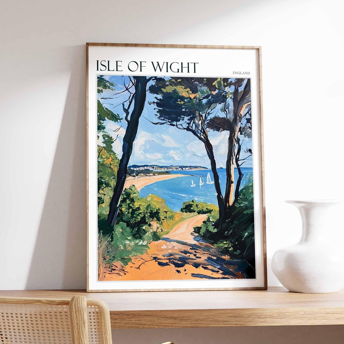 Isle Of Wight Poster Uk Travel Poster Coastal Wall Art British Decor Uk Home Decor Isle Of Wight Travel Print Island Poster Uk Decor