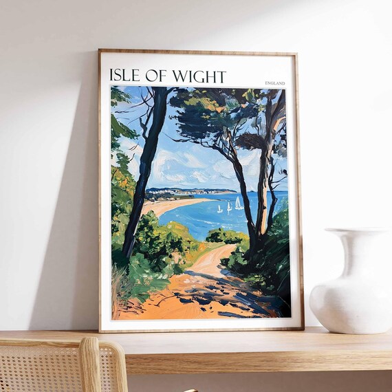 Isle Of Wight Poster Uk Travel Poster Coastal Wall Art British Decor Uk Home Decor Isle Of Wight Travel Print Island Poster Uk Decor