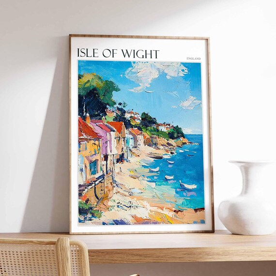Isle Of Wight Poster Uk Travel Poster Coastal Wall Art British Decor Uk Home Decor Isle Of Wight Travel Print Island Poster Uk Decor
