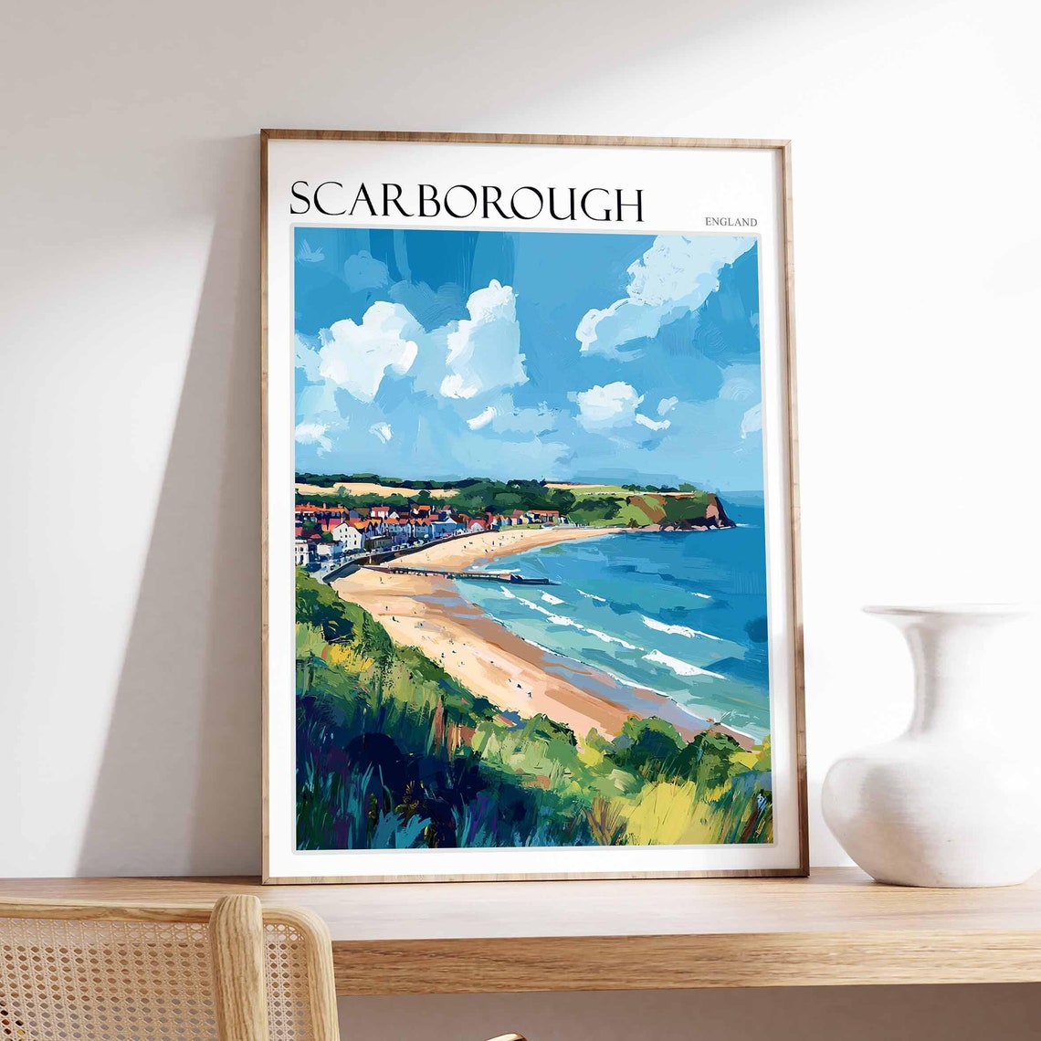 Scarborough Poster Uk Travel Poster Coastal Wall Art British Decor Uk Home Decor Scarborough Travel Decor Scarborough Wall Art Uk Art