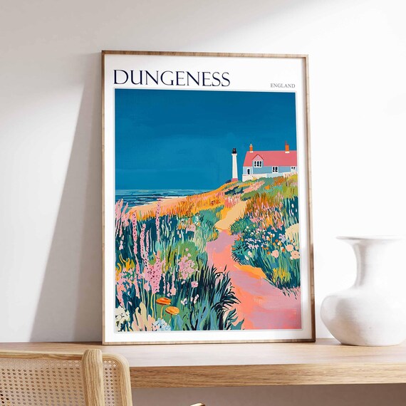 Dungeness England Wildflower Meadow Path to Lighthouse Poster