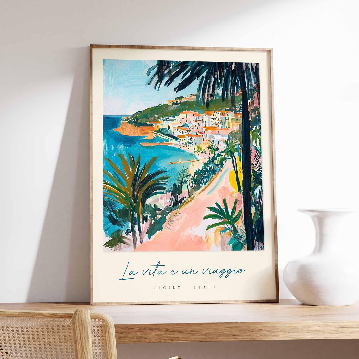 Sicily Poster Italian Travel Print Sicily Travel Art Sicily Wall Art Italy Art Italy Travel Decor Italian Travel Gift