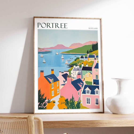 Portree Poster Scotland Poster Scottish Highlands Poster Isle Of Skye Poster Scottish Decor Portree Wall Decor Portree Travel Art