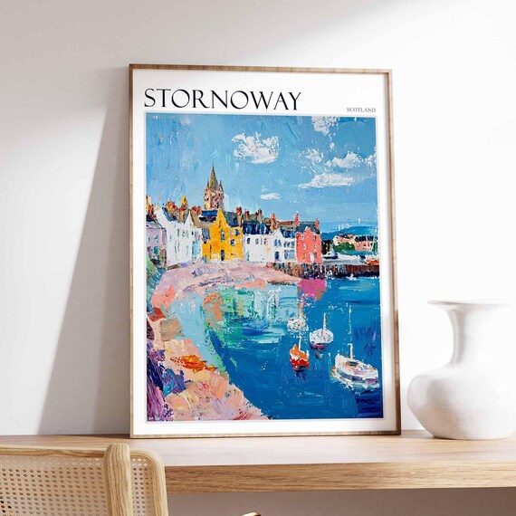 Stornoway Poster Scotland Travel Poster Island Poster Scottish Decor Stornoway Travel Print Stornoway Wall Decor Scottish Gift Poster