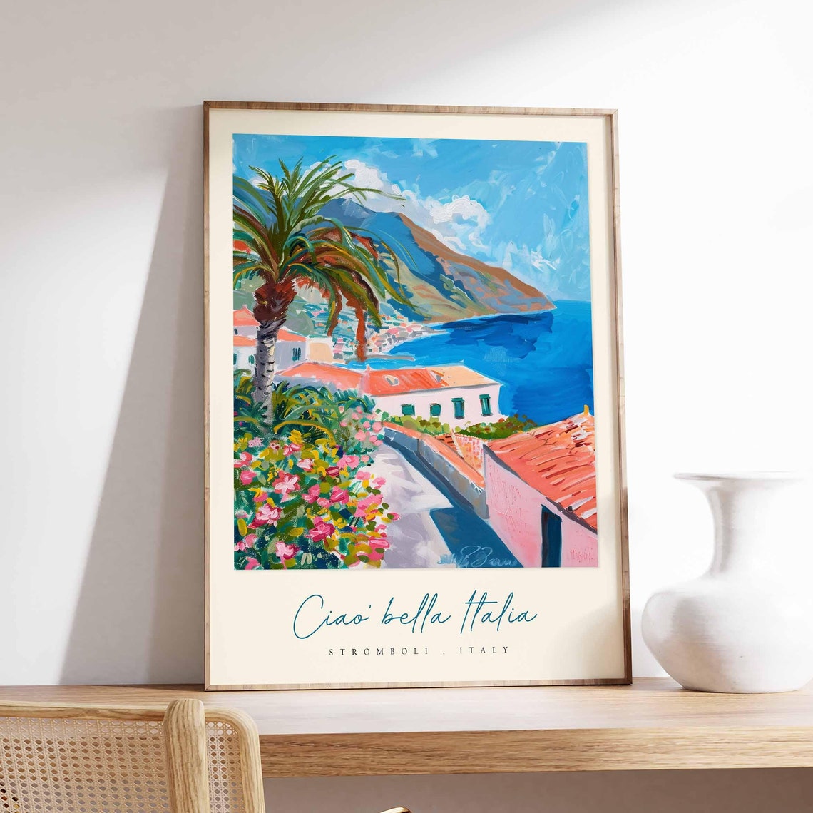 Stromboli Poster Italian Travel Print Stromboli Travel Art Stromboli Wall Art Italy Art Italy Travel Decor Italian Travel Gift
