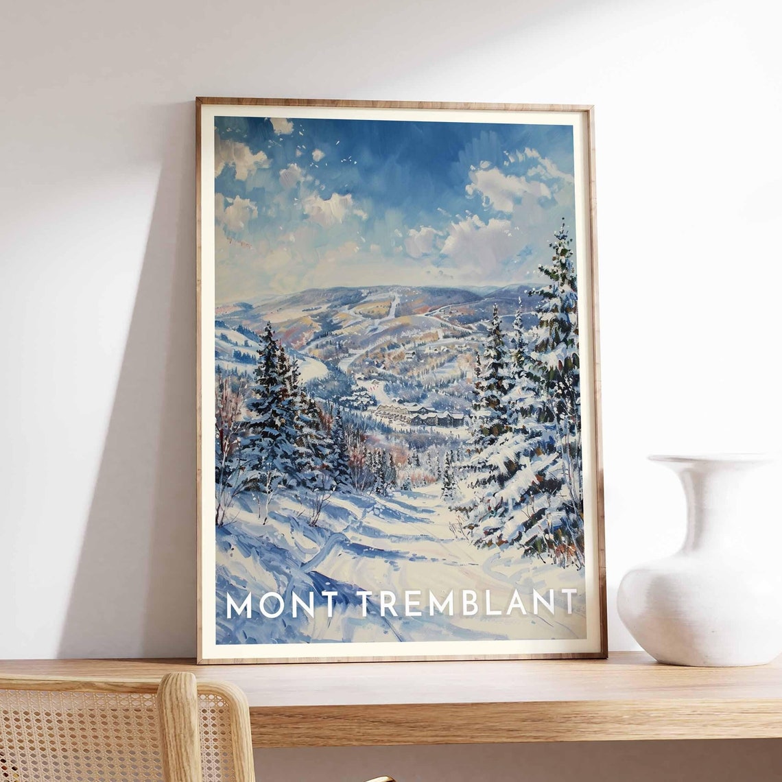 Mont Tremblant Canada Snowy Forest Slope Panoramic View Poster
