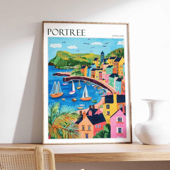 Portree Poster Scotland Poster Scottish Highlands Poster Isle Of Skye Poster Scottish Decor Portree Wall Decor Portree Travel Art