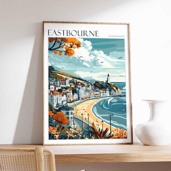 Eastbourne United Kingdom Seaside Beach Promenade Travel Poster