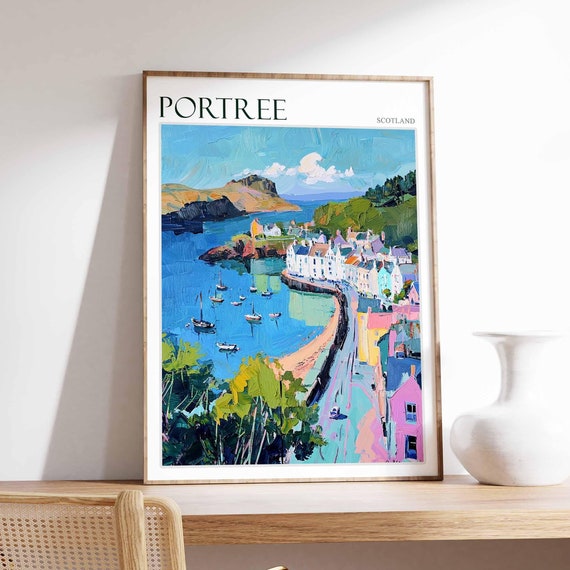 Portree Poster Scotland Poster Scottish Highlands Poster Isle Of Skye Poster Scottish Decor Portree Wall Decor Portree Travel Art