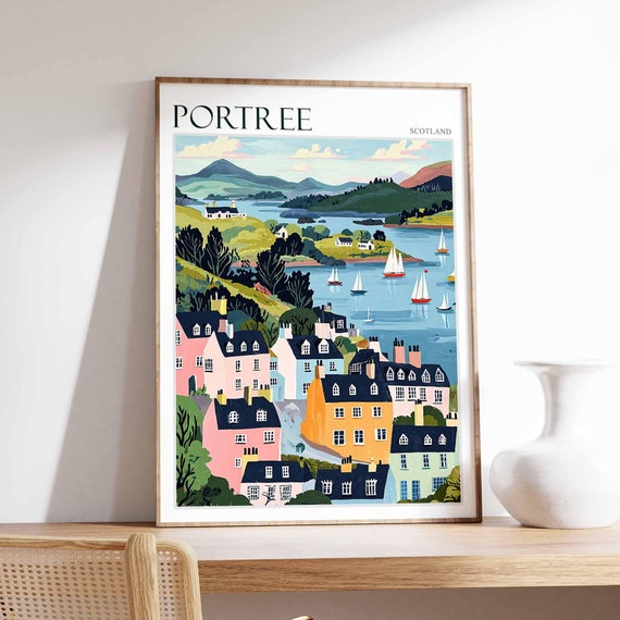 Portree Poster Scotland Poster Scottish Highlands Poster Isle Of Skye Poster Scottish Decor Portree Wall Decor Portree Travel Art