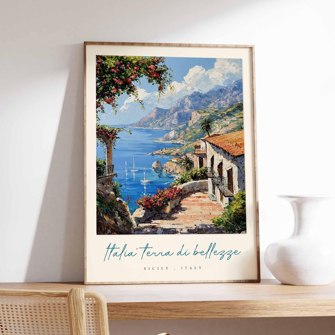 Sicily Poster Italian Travel Print Sicily Travel Art Sicily Wall Art Italy Art Italy Travel Decor Italian Travel Gift