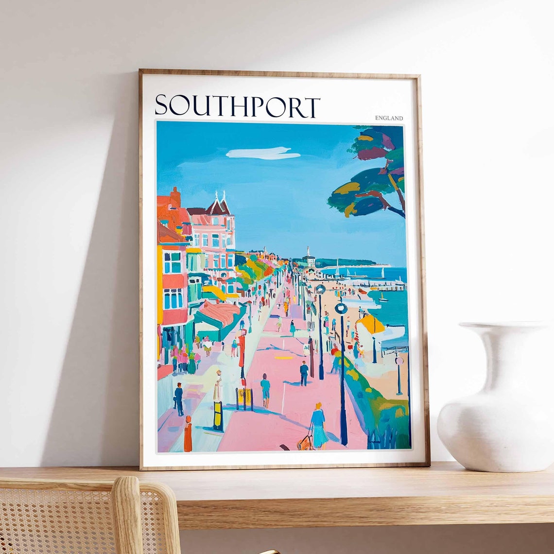 Southport Poster Uk Travel Poster Seaside Art Poster British Wall Decor Southport Wall Art Southport Wall Decor Southport Travel Print
