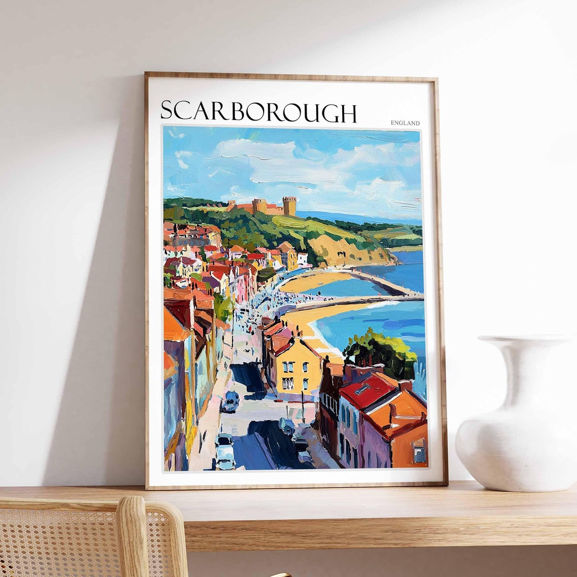 Scarborough Poster Uk Travel Poster Coastal Wall Art British Decor Uk Home Decor Scarborough Travel Decor Scarborough Wall Art Uk Art
