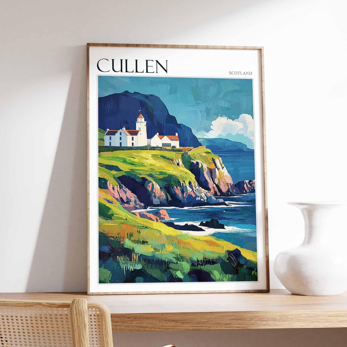 Cullen Poster Scotland Travel Poster Scotland Travel Gift Cullen Scotland Art Moray Coast Poster North Sea Poster Scottish Scenery Art