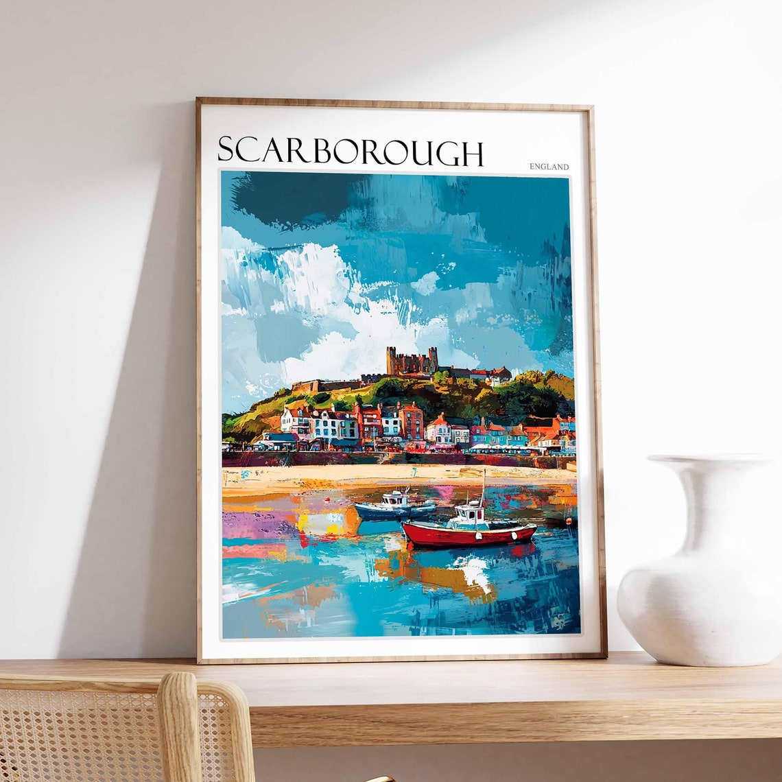 Scarborough Poster Uk Travel Poster Coastal Wall Art British Decor Uk Home Decor Scarborough Travel Decor Scarborough Wall Art Uk Art