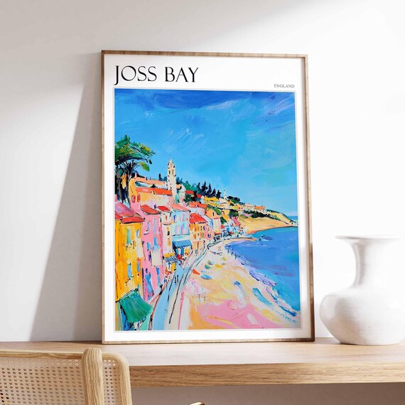 Joss Bay Poster Uk Landscape Surfing Poster British Seaside Poster Beach House Decor Joss Bay Travel Print Joss Bay Print Uk Wall Art