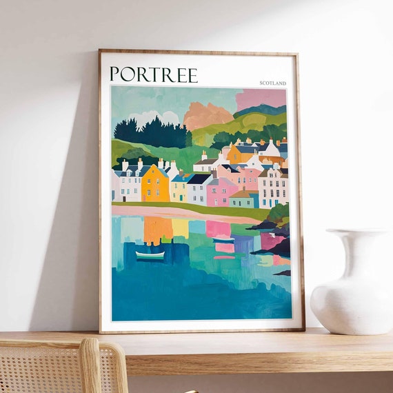 Portree Poster Scotland Poster Scottish Highlands Poster Isle Of Skye Poster Scottish Decor Portree Wall Decor Portree Travel Art