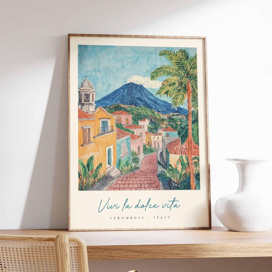 Stromboli Poster Italian Travel Print Stromboli Travel Art Stromboli Wall Art Italy Art Italy Travel Decor Italian Travel Gift