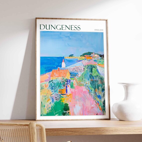Dungeness England Abstract Expressionist Seaside Village Artwork Poster