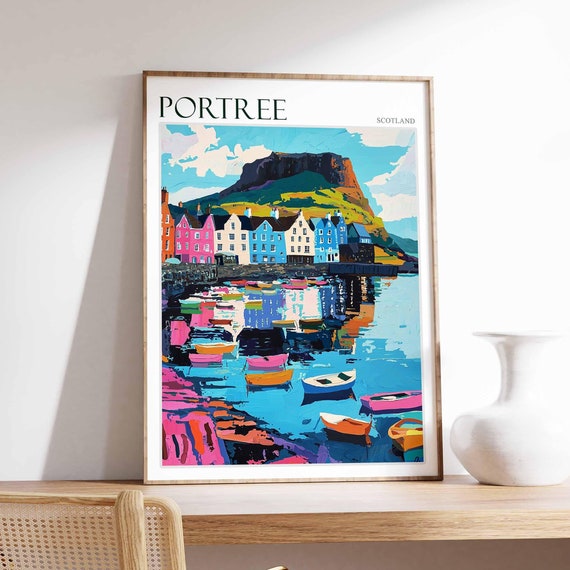 Portree Poster Scotland Poster Scottish Highlands Poster Isle Of Skye Poster Scottish Decor Portree Wall Decor Portree Travel Art