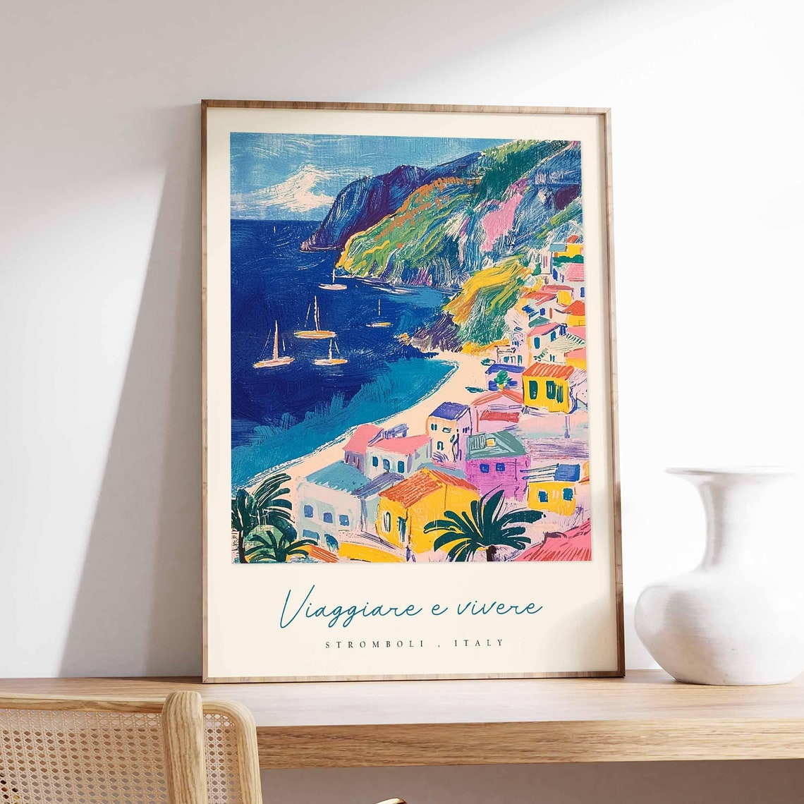 Stromboli Poster Italian Travel Print Stromboli Travel Art Stromboli Wall Art Italy Art Italy Travel Decor Italian Travel Gift
