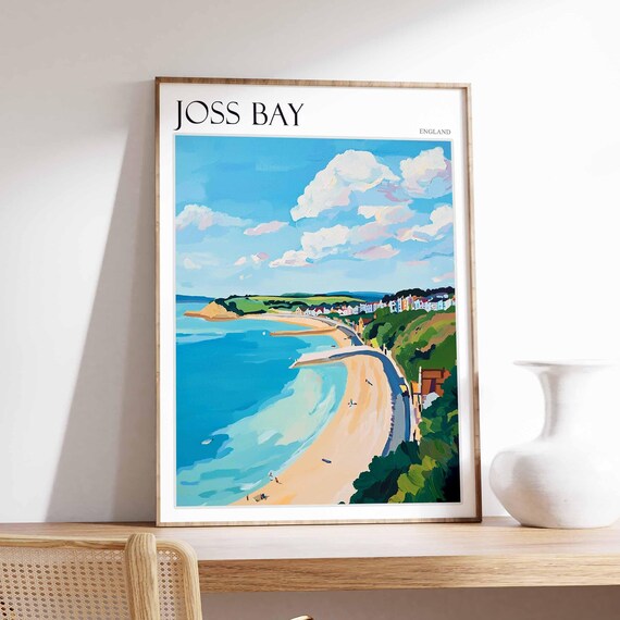 Joss Bay Poster Uk Landscape Surfing Poster British Seaside Poster Beach House Decor Joss Bay Travel Print Joss Bay Print Uk Wall Art