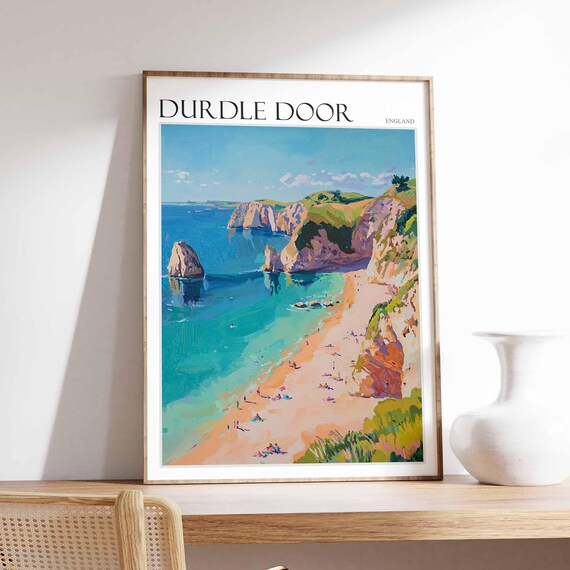 Durdle Door England Jurassic Coast Beach and Sea Cliffs Poster