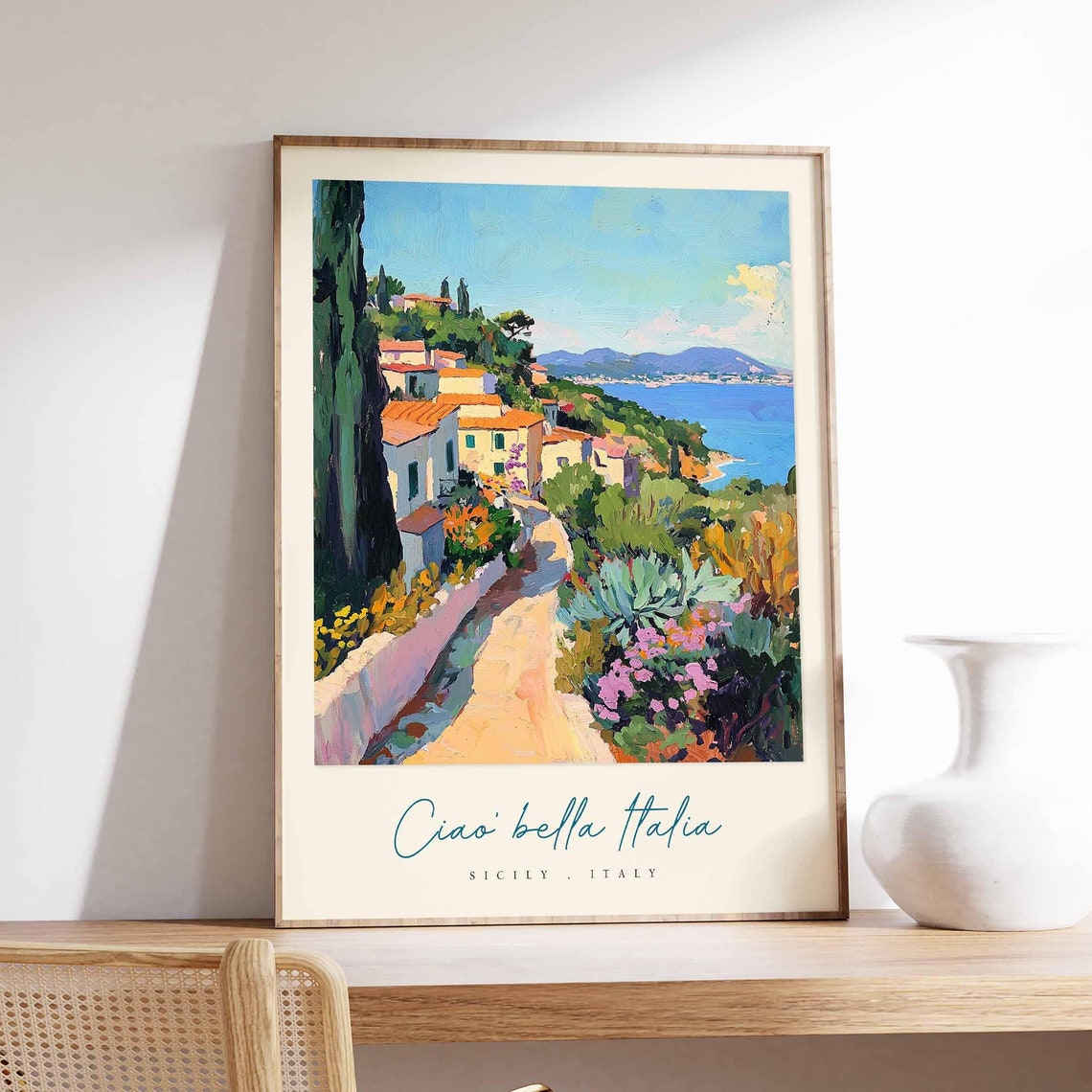 Sicily Poster Italian Travel Print Sicily Travel Art Sicily Wall Art Italy Art Italy Travel Decor Italian Travel Gift
