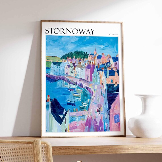 Stornoway Poster Scotland Travel Poster Island Poster Scottish Decor Stornoway Travel Print Stornoway Wall Decor Scottish Gift Poster