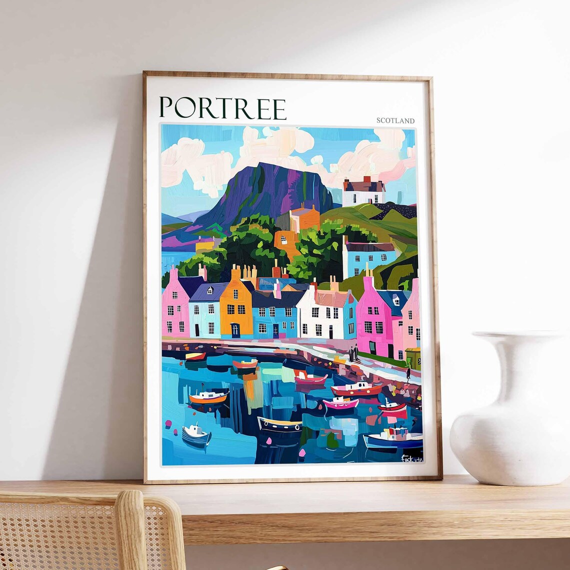 Portree Poster Scotland Poster Scottish Highlands Poster Isle Of Skye Poster Scottish Decor Portree Wall Decor Portree Travel Art