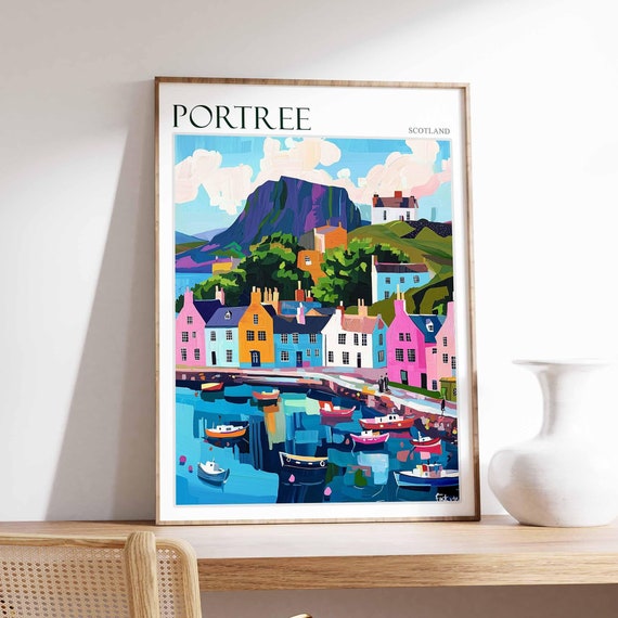 Portree Poster Scotland Poster Scottish Highlands Poster Isle Of Skye Poster Scottish Decor Portree Wall Decor Portree Travel Art