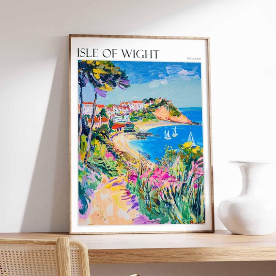 Isle Of Wight Poster Uk Travel Poster Coastal Wall Art British Decor Uk Home Decor Isle Of Wight Travel Print Island Poster Uk Decor