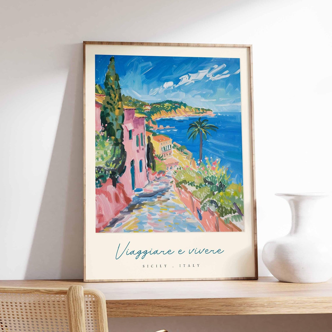 Sicily Poster Italian Travel Print Sicily Travel Art Sicily Wall Art Italy Art Italy Travel Decor Italian Travel Gift
