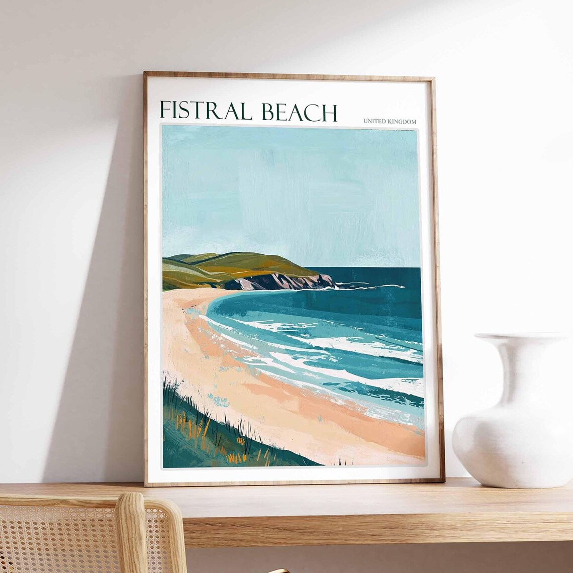 Fistral Beach United Kingdom Calm Cove Beach Serene Art Poster