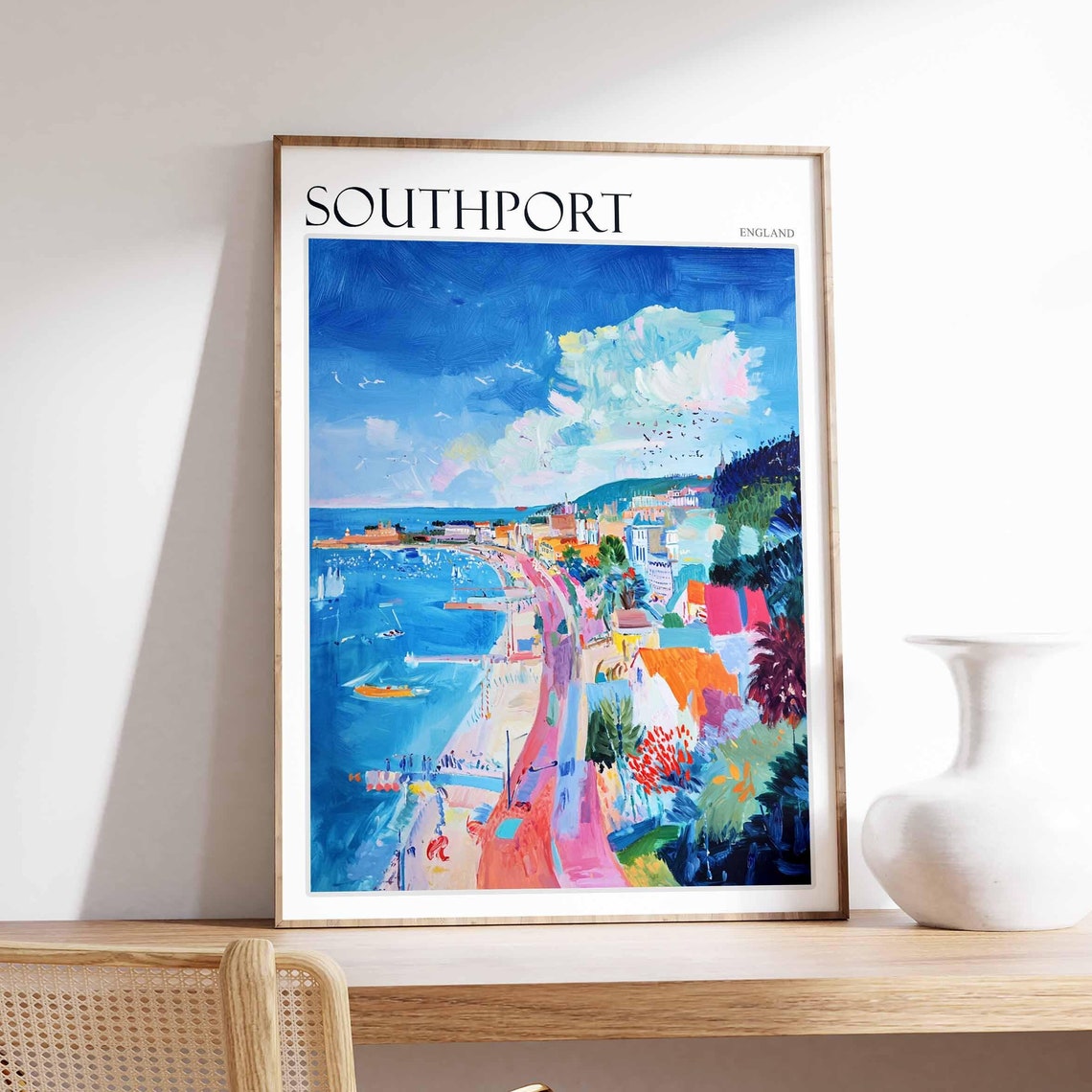 Southport Poster Uk Travel Poster Seaside Art Poster British Wall Decor Southport Wall Art Southport Wall Decor Southport Travel Print
