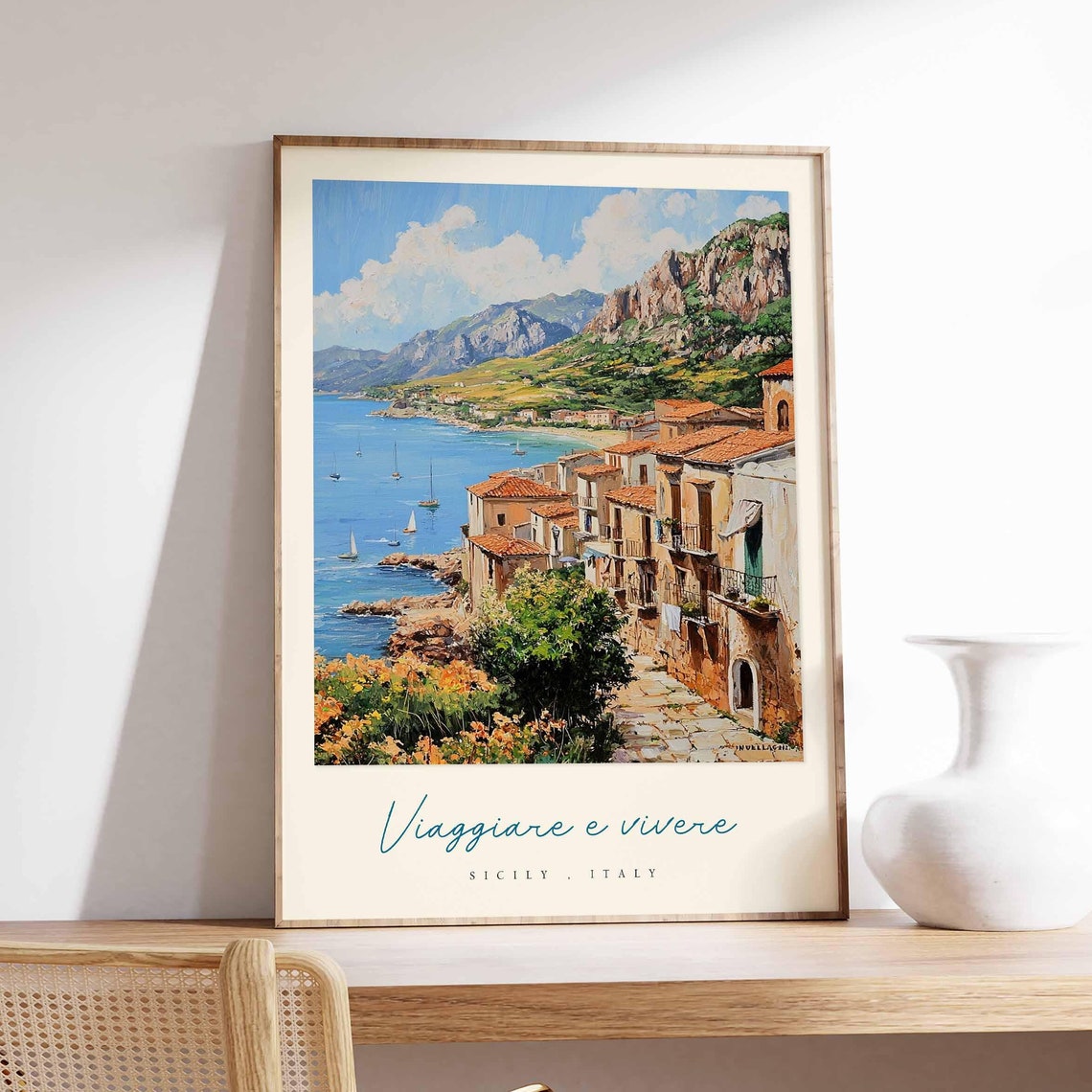 Sicily Poster Italian Travel Print Sicily Travel Art Sicily Wall Art Italy Art Italy Travel Decor Italian Travel Gift