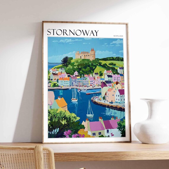 Stornoway Poster Scotland Travel Poster Island Poster Scottish Decor Stornoway Travel Print Stornoway Wall Decor Scottish Gift Poster