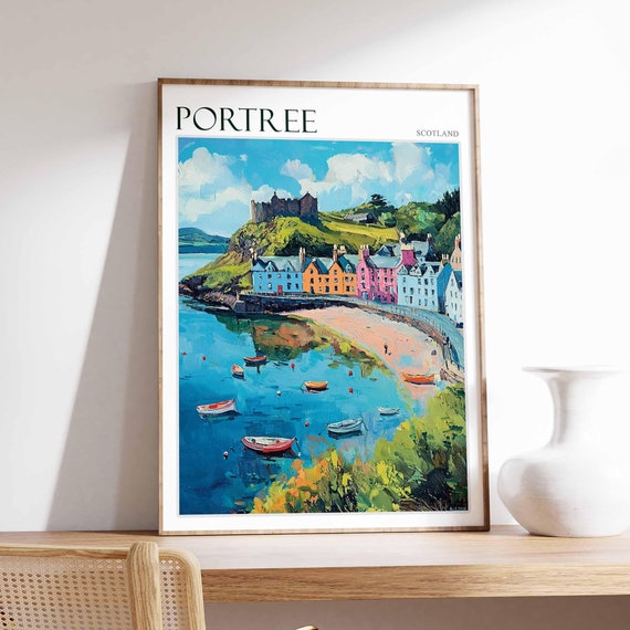 Portree Poster Scotland Poster Scottish Highlands Poster Isle Of Skye Poster Scottish Decor Portree Wall Decor Portree Travel Art