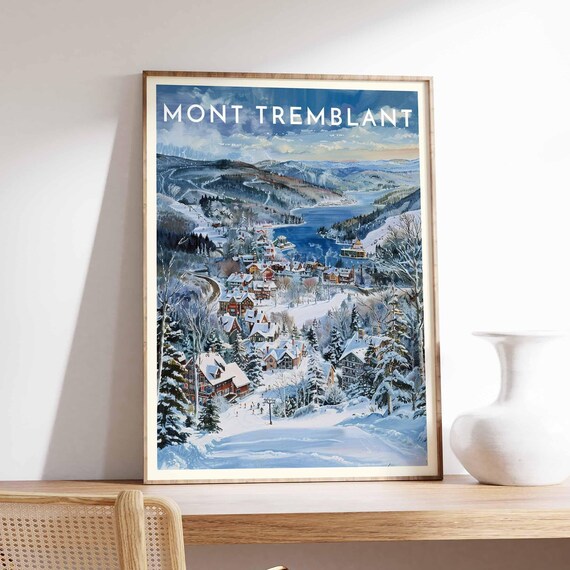 Mont Tremblant Canada Village With Lake Ski Slopes Aerial Poster