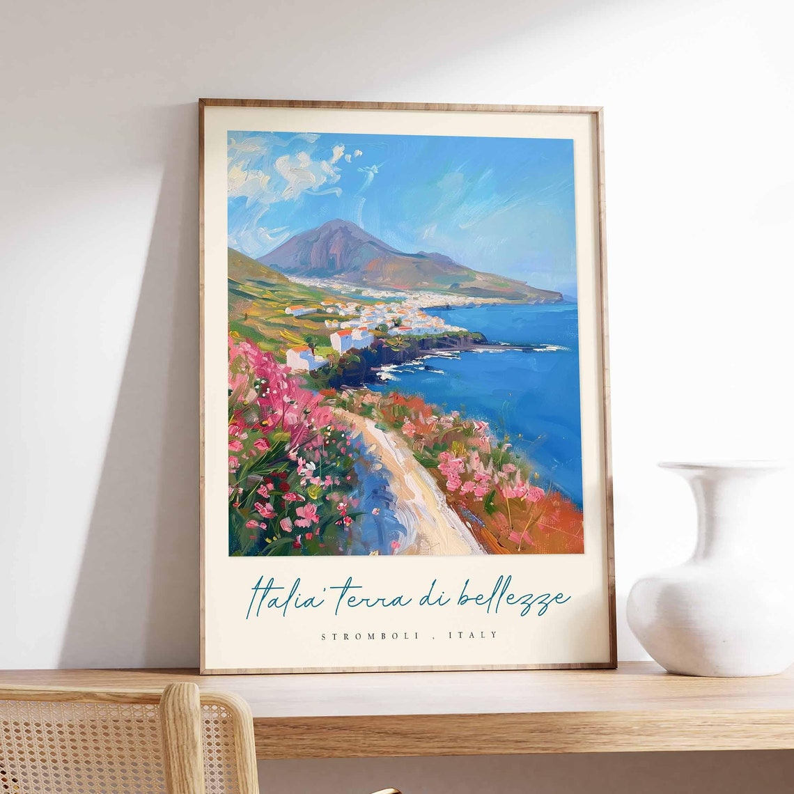 Stromboli Poster Italian Travel Print Stromboli Travel Art Stromboli Wall Art Italy Art Italy Travel Decor Italian Travel Gift