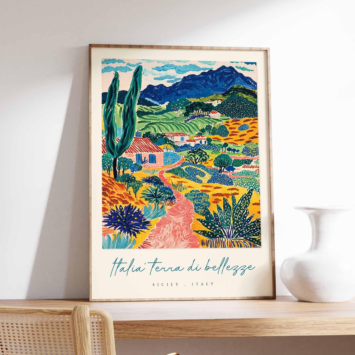 Sicily Poster Italian Travel Print Sicily Travel Art Sicily Wall Art Italy Art Italy Travel Decor Italian Travel Gift