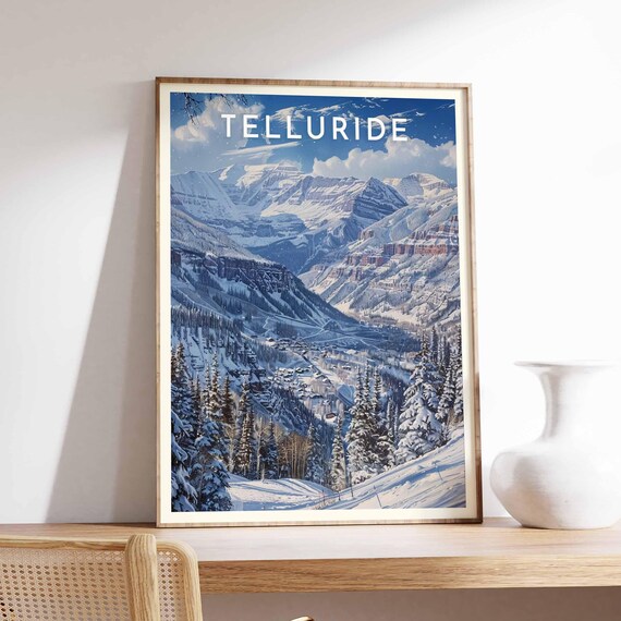 Telluride Panoramic Winter Valley and the Colorado Ski Town Poster