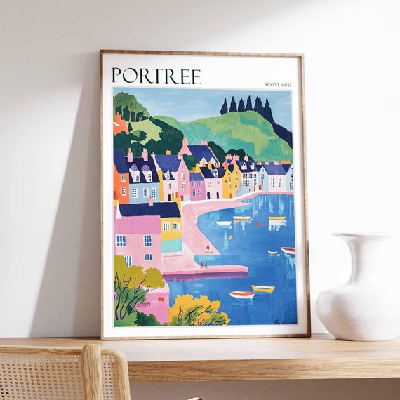 Portree Poster Scotland Poster Scottish Highlands Poster Isle Of Skye Poster Scottish Decor Portree Wall Decor Portree Travel Art