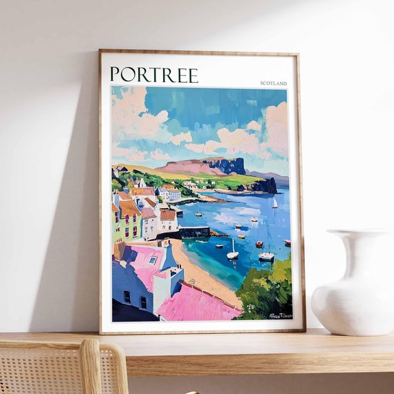 Portree Poster Scotland Poster Scottish Highlands Poster Isle Of Skye Poster Scottish Decor Portree Wall Decor Portree Travel Art