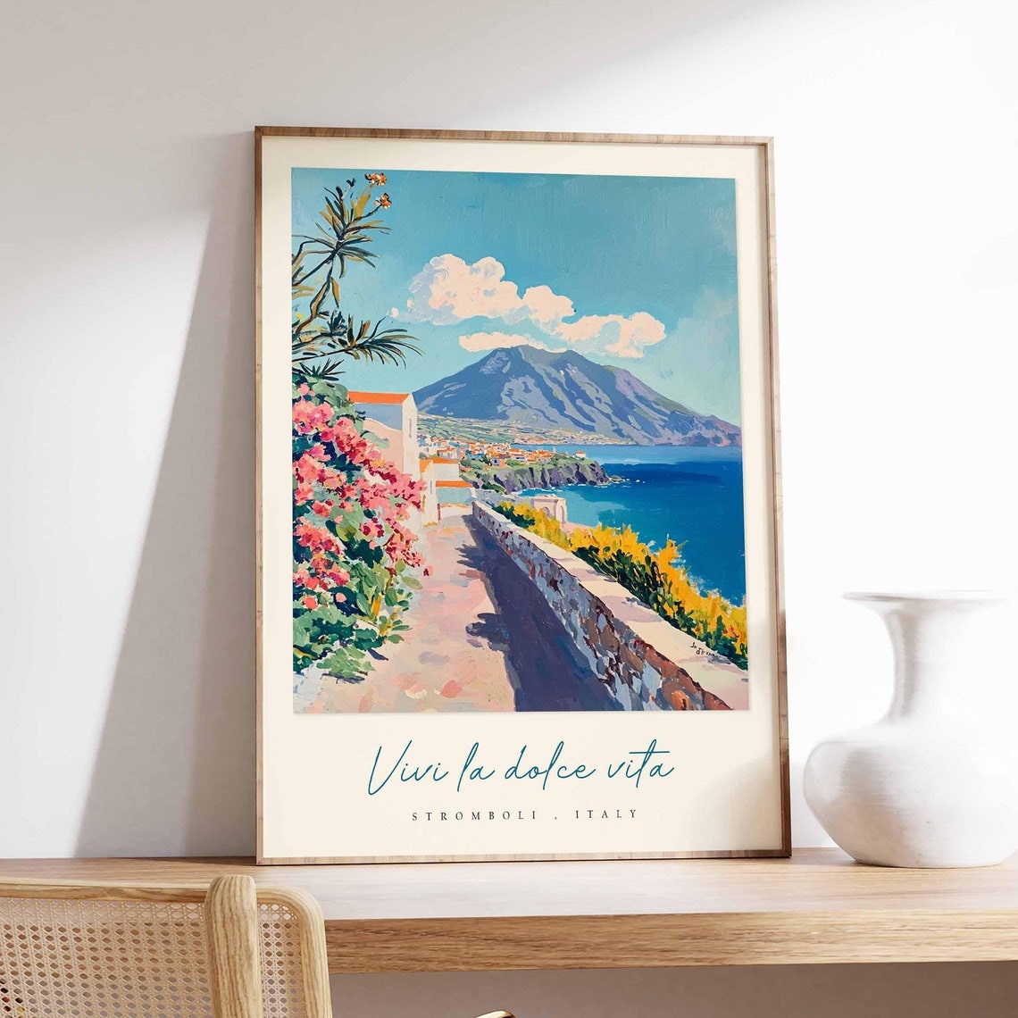 Stromboli Poster Italian Travel Print Stromboli Travel Art Stromboli Wall Art Italy Art Italy Travel Decor Italian Travel Gift