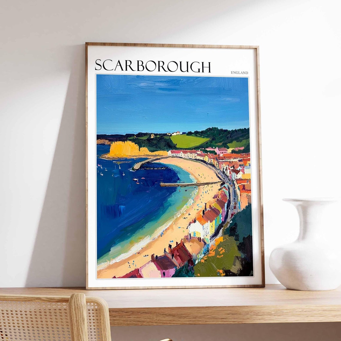 Scarborough Poster Uk Travel Poster Coastal Wall Art British Decor Uk Home Decor Scarborough Travel Decor Scarborough Wall Art Uk Art