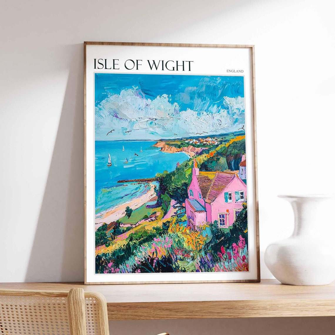 Isle Of Wight Poster Uk Travel Poster Coastal Wall Art British Decor Uk Home Decor Isle Of Wight Travel Print Island Poster Uk Decor