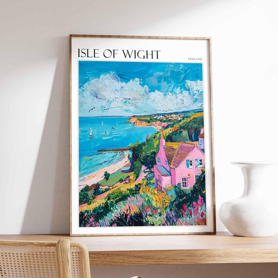 Isle Of Wight Poster Uk Travel Poster Coastal Wall Art British Decor Uk Home Decor Isle Of Wight Travel Print Island Poster Uk Decor