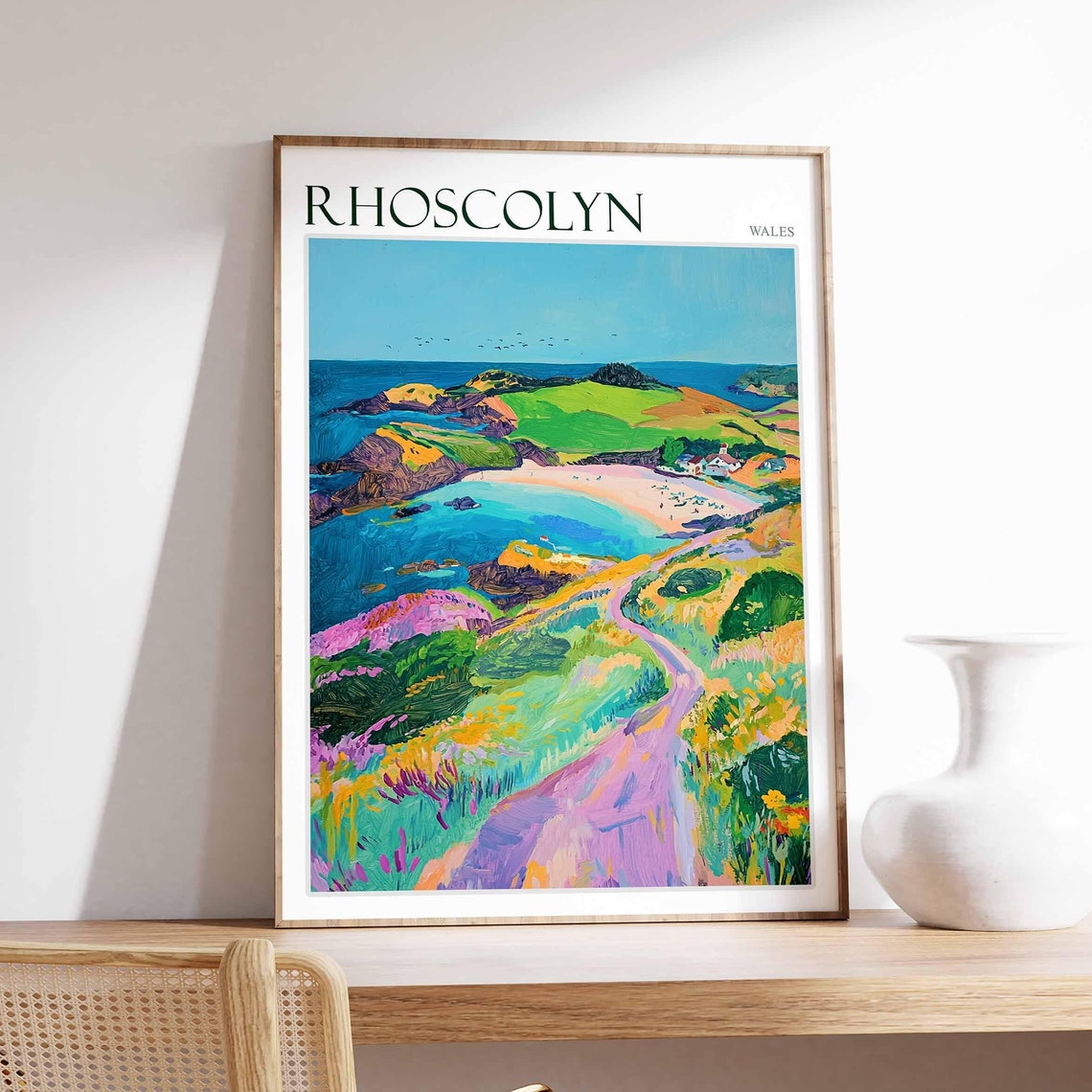Rhoscolyn Wales Vivid Headlands Bay View Wildflowers Art Poster